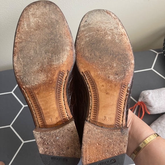 GRAVANI CROC LEATHER LOAFERS Size 7M - Picture 5 of 7